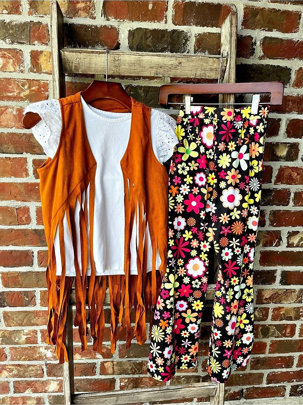 Wonder Nation Floral Fringe Matching Set Girls Large